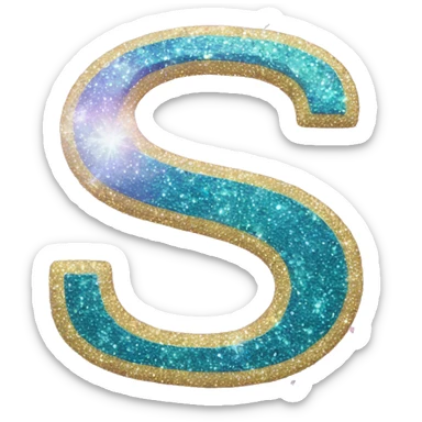 Glitter letter S sticker