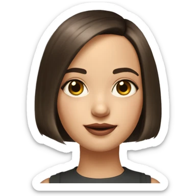 portreit of beautiful girl with bob haircut looks like Natali portman when she was Mathilda from Leon movie sticker