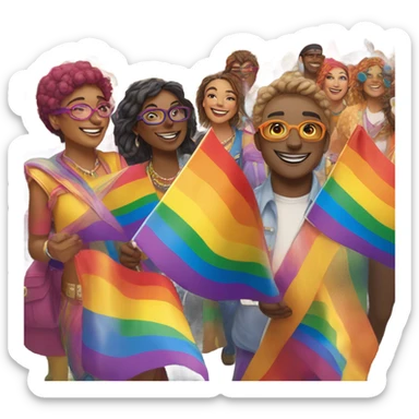 rainbow parade  sticker