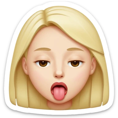 Eyes closed like 😵 and tongue out like 😝 sticker