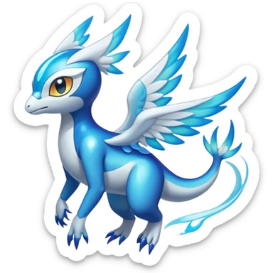 Angelic Divine Bioluminescent Translucent Luminescent Diaphanous Shiny Colorful Meloetta-Latias-Veemon-Wargreymon-Protogen-Fakémon-fusion-hybrid-creature sticker