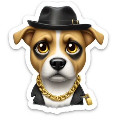 Gangster Dog with a gold chain saying puntos sticker