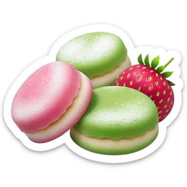 strawberry and matcha mochi sticker