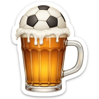 pint and 1 big soccer beside sticker