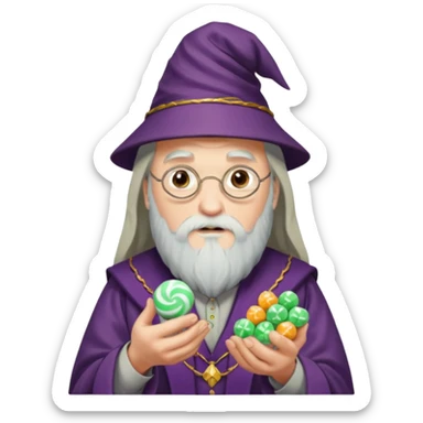 Dumbledore with Mint candies in his hands sticker