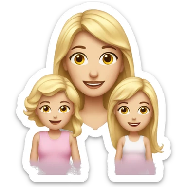 Blond woman and 2 babies sticker