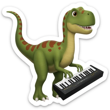 Piano keyboard dinosaur sticker