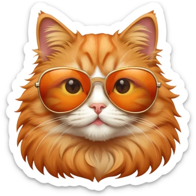 ridiculous cat with sunglasses sticker