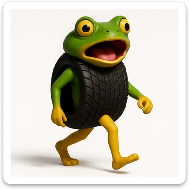 Change the expression to surprised, keeping the style and details the same. sticker