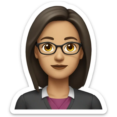 female teacher 43 years old latin brown eyes brunette hair without glasses sticker