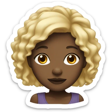 black girl with blonde hair sticker