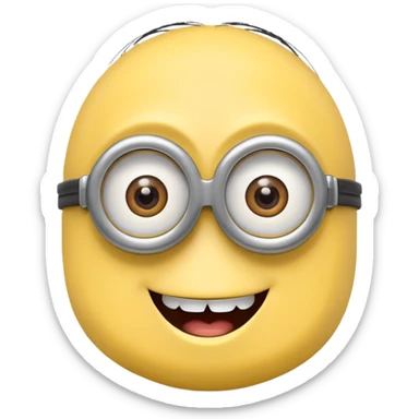 happy minion face sticker