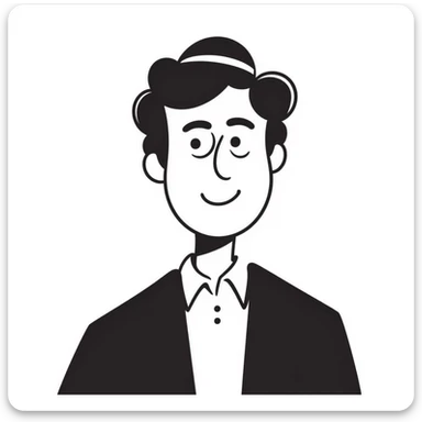 Jewish man with yarmulke sticker