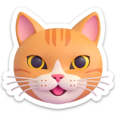 cute and trendy emote of a cat face with a human body, winking, clear background sticker