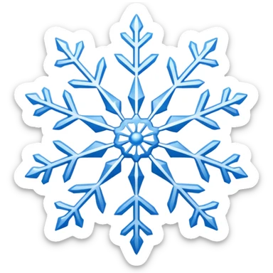 white snowflake with blue snowflake sticker