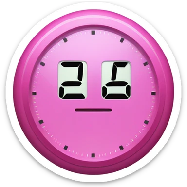 Pink digital clock sticker
