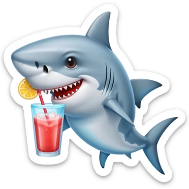 shark with a slushie sticker