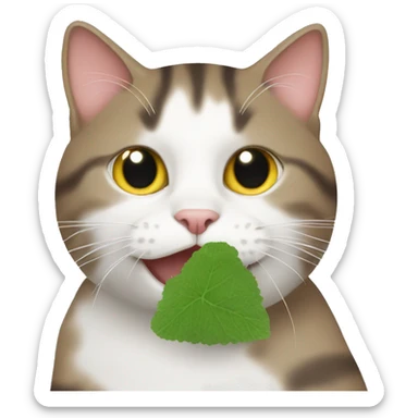 Cat playing with catnip sticker