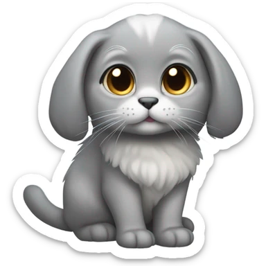 Grey lop-eared cat  sticker