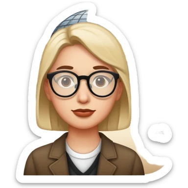 a person visiting a museum with a museum building in the background sticker