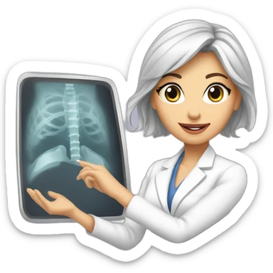 Posh-Radiologist-performing-breast-mammography-to-leni-klum sticker