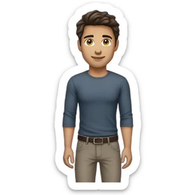 brunette man medium hair clean shaven sticker