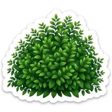 A dense bush with dark leaves and a curved organic shape. sticker