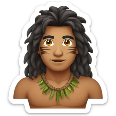 indigena da amazonia,men,cabelo tigela,bara sticker
