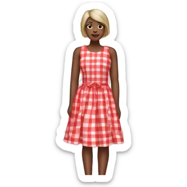 cherry red gingham dress sticker