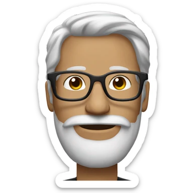 Tall guy with grayish hair, acetate black rim glasses and salt and pepper beard  sticker