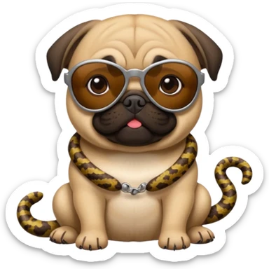 a pug with pit viper sunglasses sticker