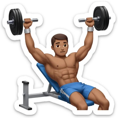 Dumbbell pressure level movement on bench sticker