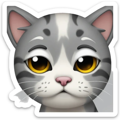 sad cat crying with tears sticker