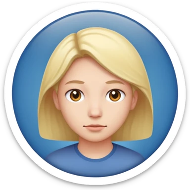 un personnage de face dans un rond en mode photo de profil sticker