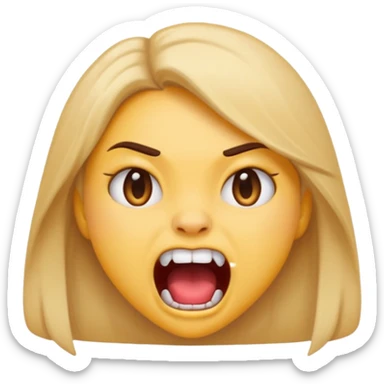 A girl growling like rawr silly vibes but make it an emoji not real human sticker