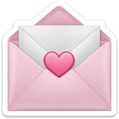 A close-up photograph of a simple white paper envelope sealed with a small, pink heart, natural lighting sticker