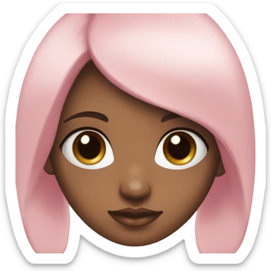 brown doll eyes, black hair, feminine, pink, girl, angelic sticker