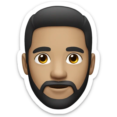 light skin man with black hair, beard and thick eyebrows sticker