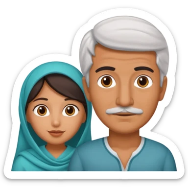 arab girl and mexican guy as grandparents  sticker