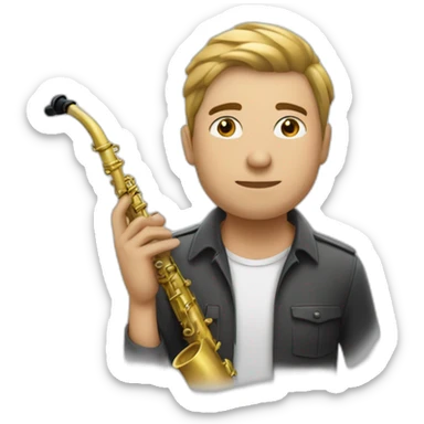 cara de hombre blanco pelón fumando una pipa sticker