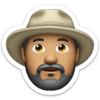 50 year old overweight fisherman with a black goatee sticker