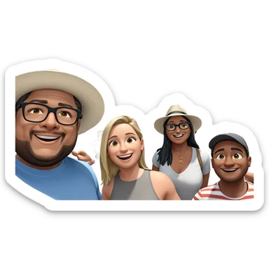 friends enjoying a sunny day sticker