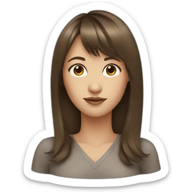 Beautiful woman with brown hair with bangs sticker