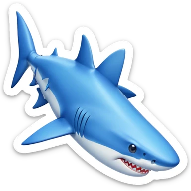 Shark with shoes blue sticker