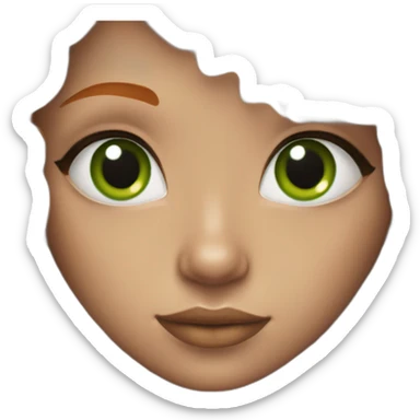 orange hair girl with green eyes and a septum piercing and green knitted shirt sticker