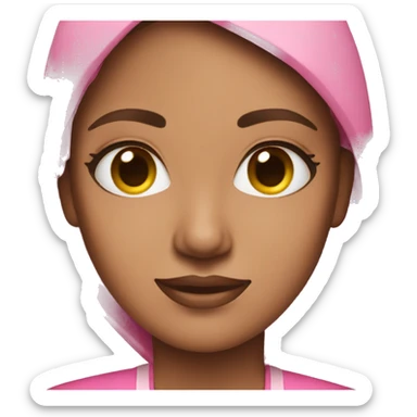 Woman with pink spa clothes  sticker