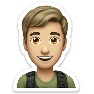 A foreigner who takes selfies sticker