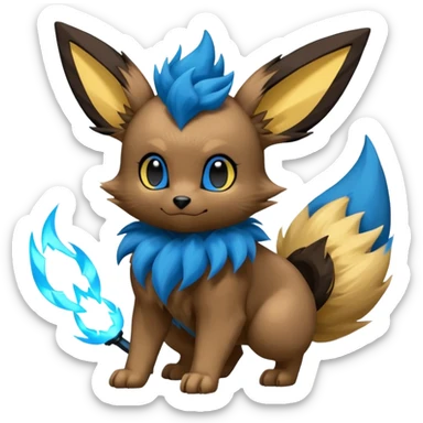 Eevee-Luxray-Luxio-fusion-hybrid-animal-Fakémon-Pokémon-creature sticker