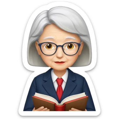grandma reading in suit sticker