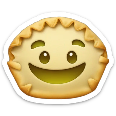 green empanada smile face sticker